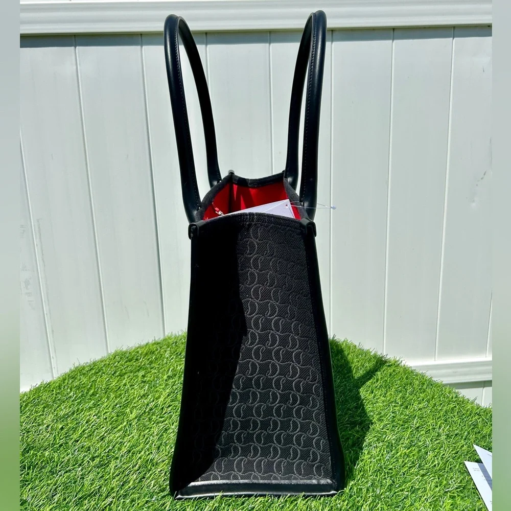 CHRISTIAN LOUBOUTIN BY MY SIDE E/W LARGE TOTE SHOULDER BAG BLACK CL MONOGRAM NEW - Picture 5 of 16
